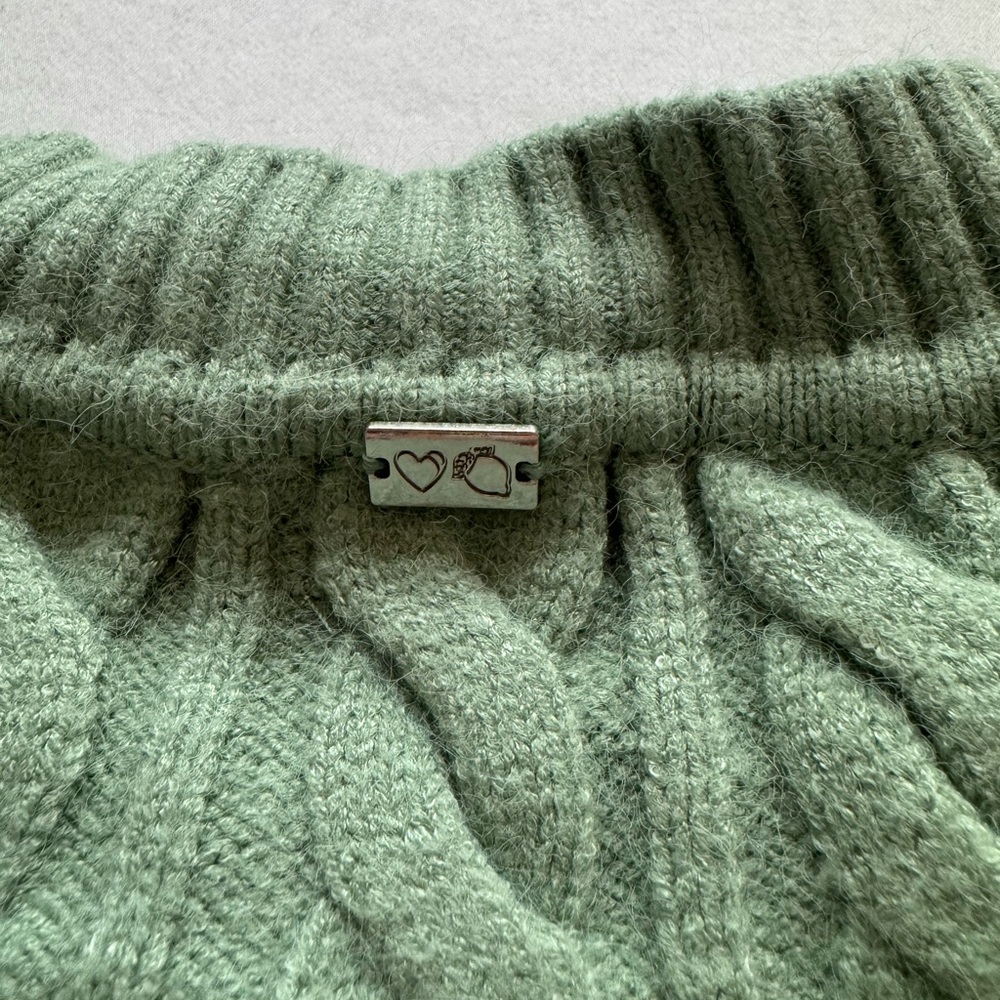 For Love & Lemons NWT Sydney Crop Sweater in Sage Sz 1X - Picture 10 of 12